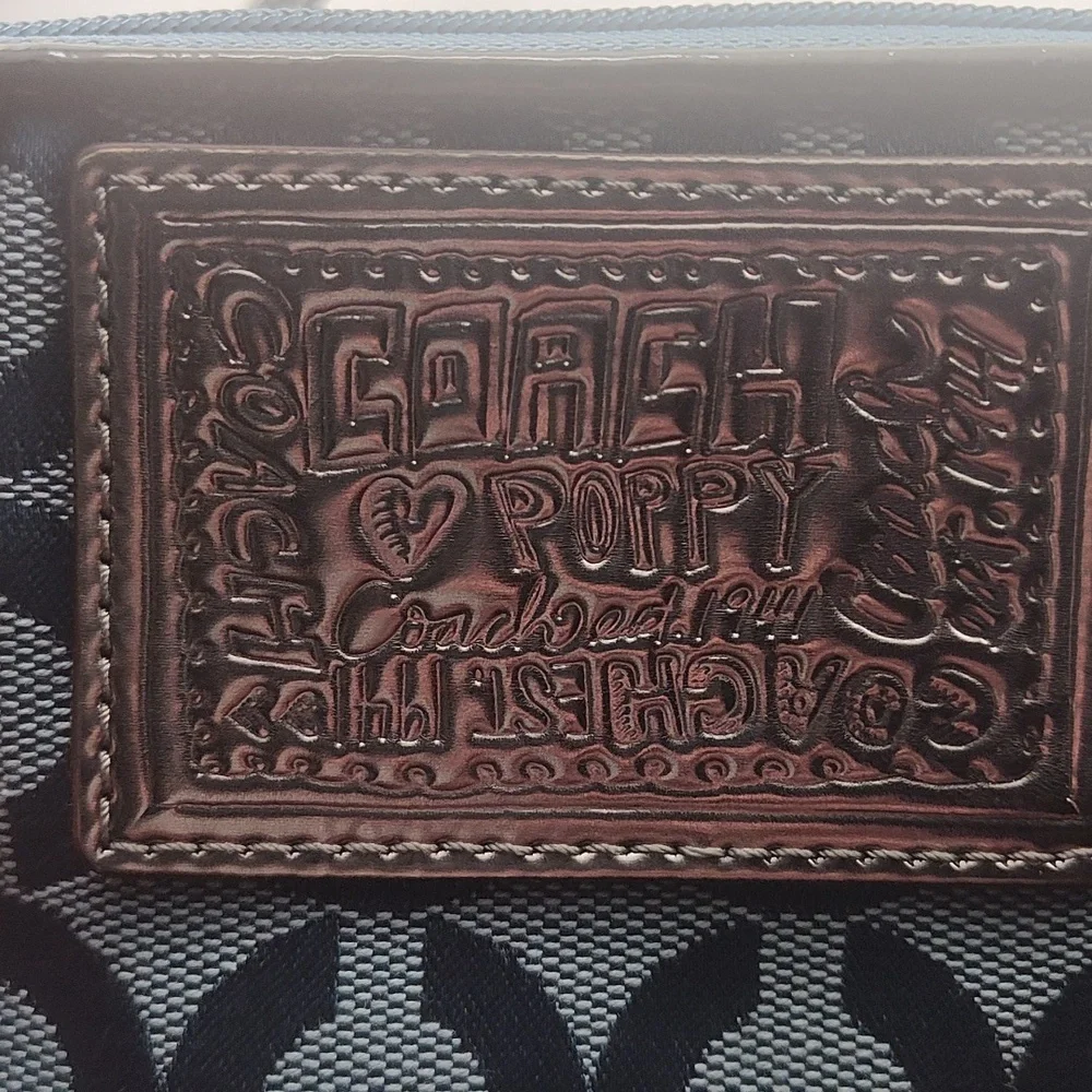 NWT Vintage Coach Poppy Signature Blue Wristlet - Picture 6 of 7